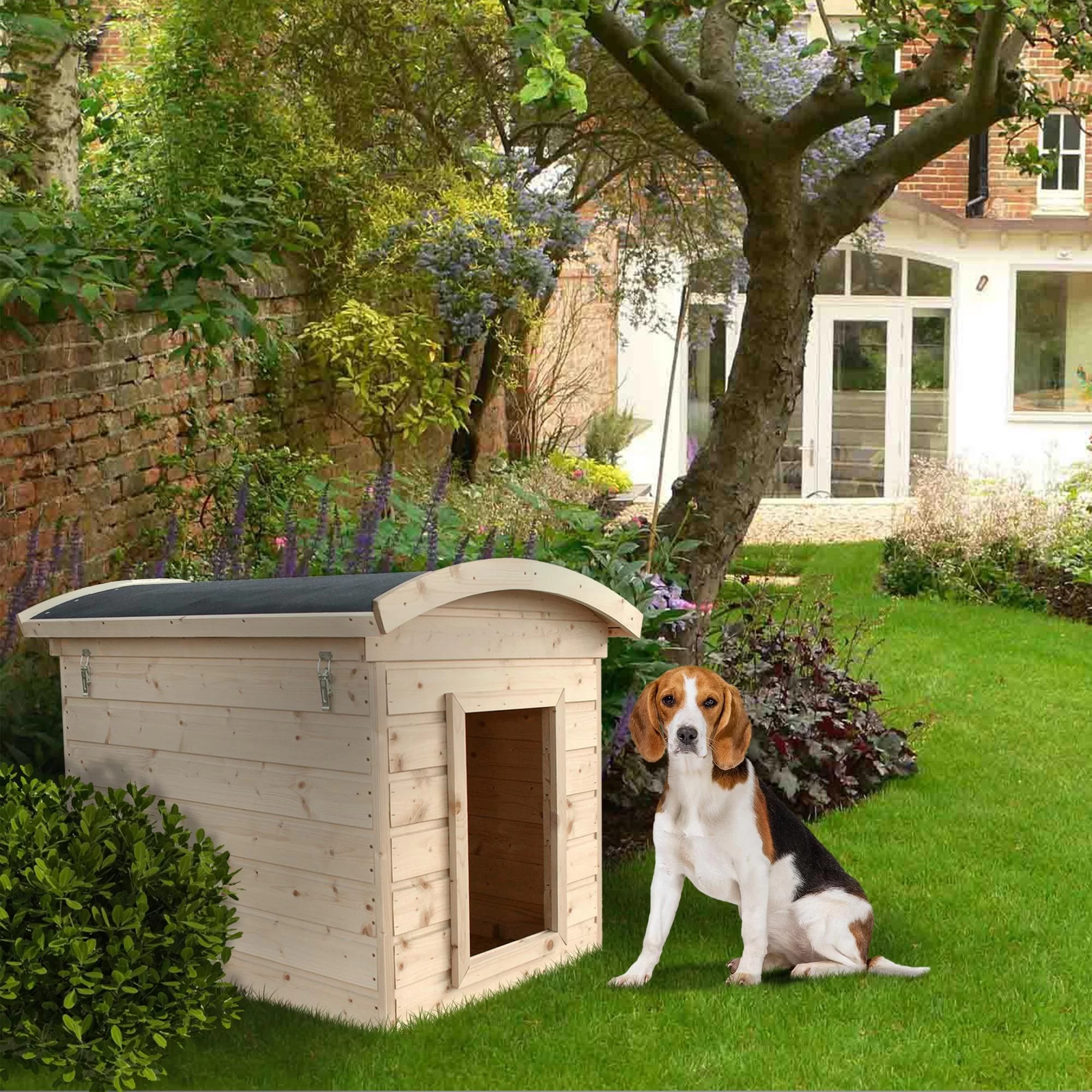 Holz-Hundehütte M405 – 73 × 90 cm